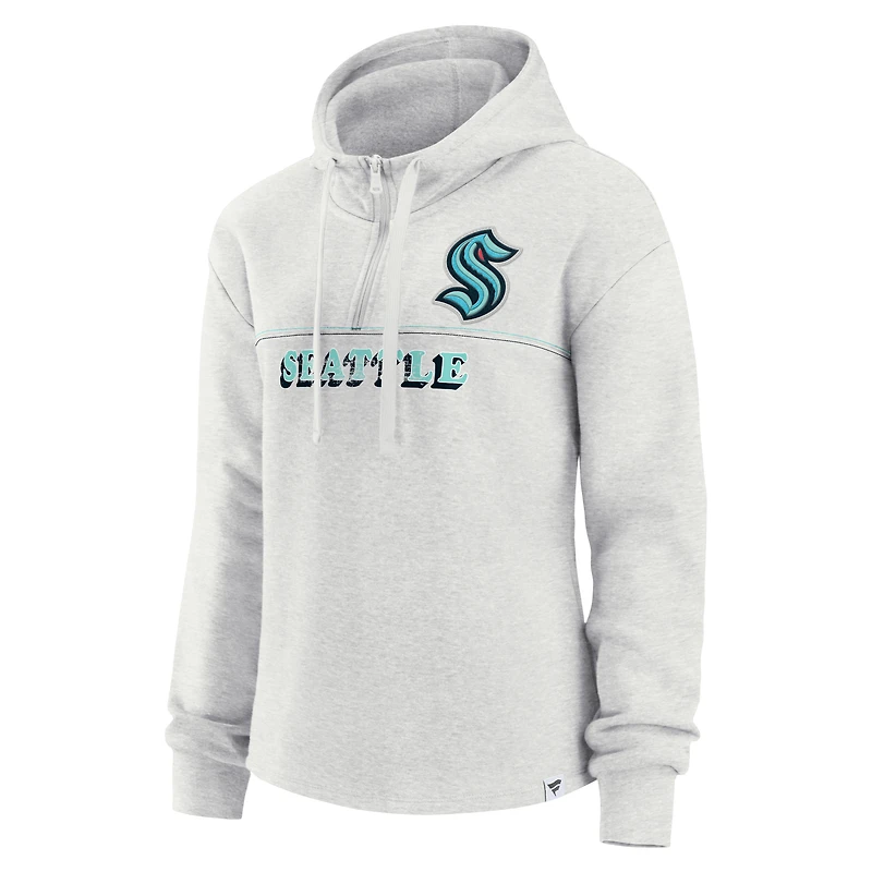 Sweat à capuche quart de zip Fanatics Ash Seattle Kraken True Classics Legacy pour femmes