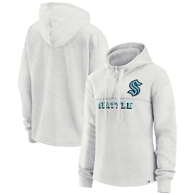 Sweat à capuche quart de zip Fanatics Ash Seattle Kraken True Classics Legacy pour femmes