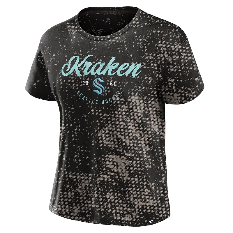 Women's Fanatics  Black Seattle Kraken Breakaway T-Shirt