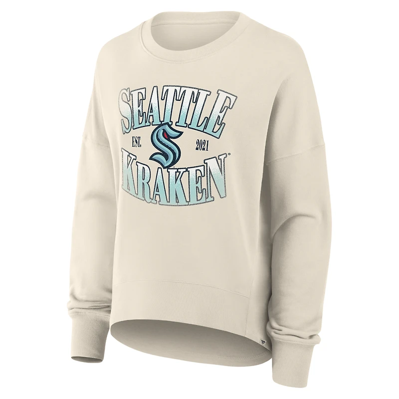 Sweat-shirt surdimensionné pour femme Fanatics Cream Seattle Kraken Slice