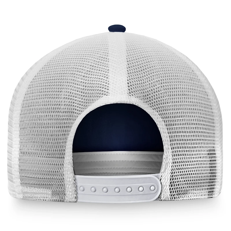 Casquette ajustable Seattle Kraken Fundamental Trucker Fanatics Deep Sea bleu/blanc pour femmes