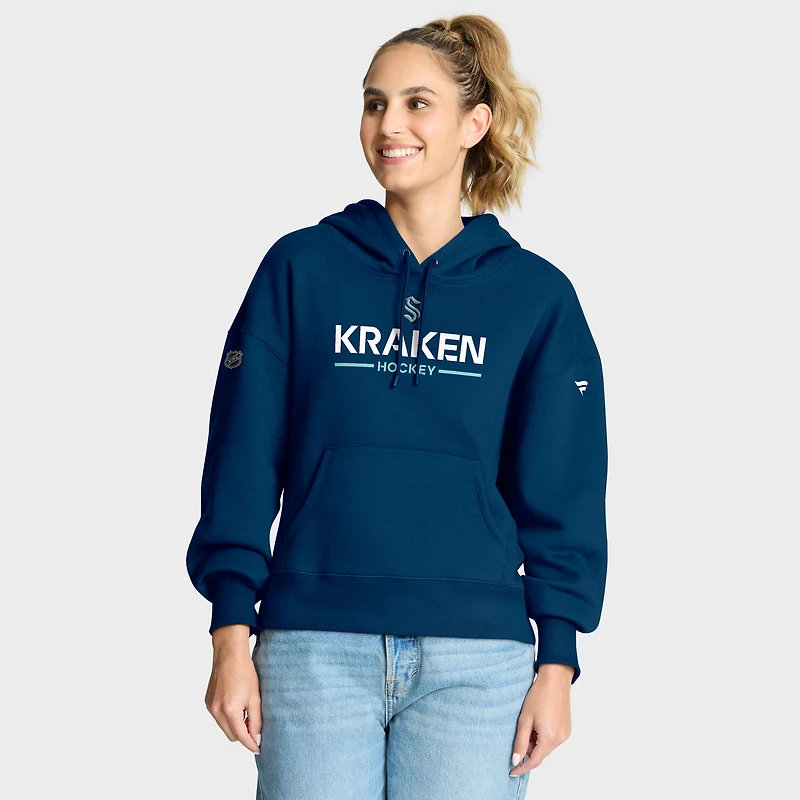 Sweat à capuche authentique Pro Primary Seattle Kraken bleu marine pour femme Fanatics