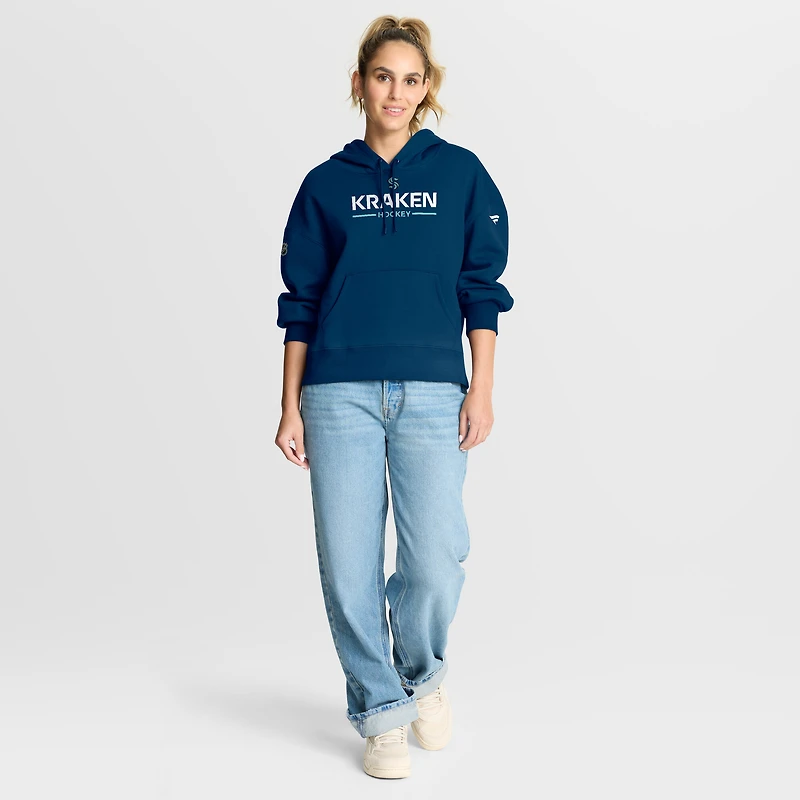 Women's Fanatics Deep Sea Blue Seattle Kraken Authentic Pro Primary Pullover Hoodie