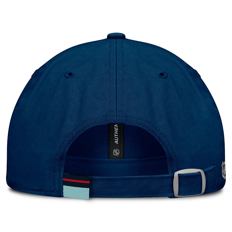 Casquette ajustable authentique Pro Rink Seattle Kraken de Fanatics Deep Sea Blue pour femme