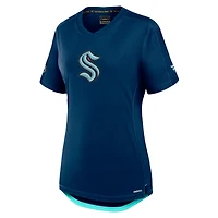 Women's Fanatics  Deep Sea Blue Seattle Kraken Authentic Pro Rink T-Shirt