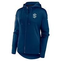 Sweat à capuche entièrement zippé Seattle Kraken Authentic Pro Scuba pour femmes Fanatics Deep Sea Blue