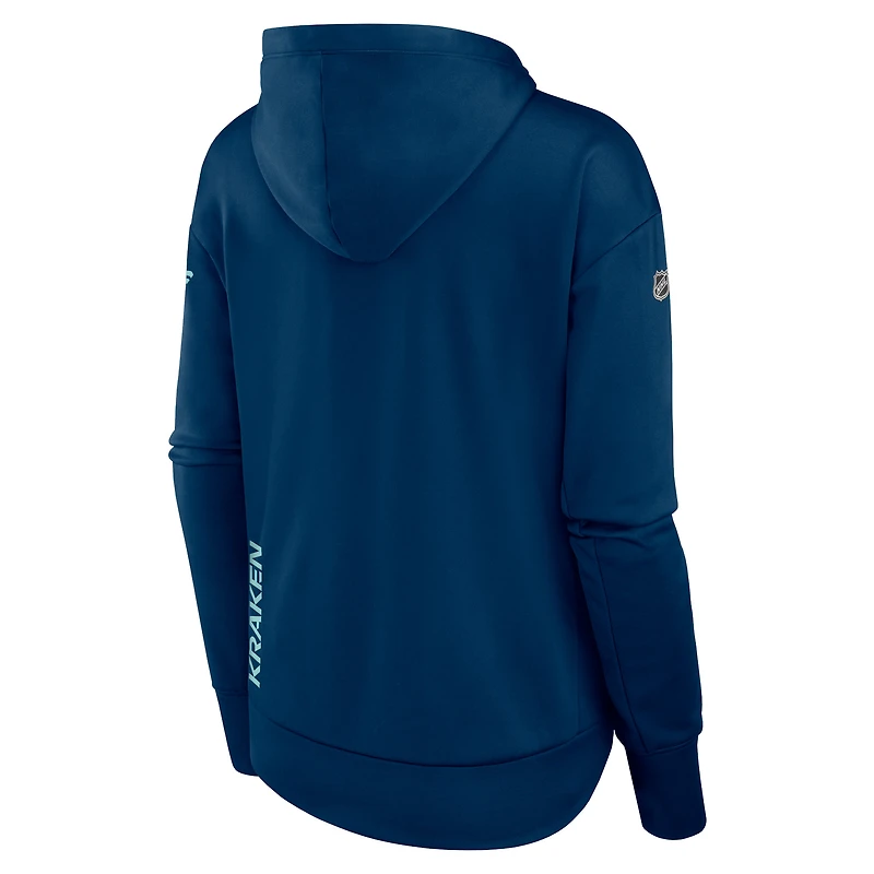 Sweat à capuche entièrement zippé Seattle Kraken Authentic Pro Scuba pour femmes Fanatics Deep Sea Blue