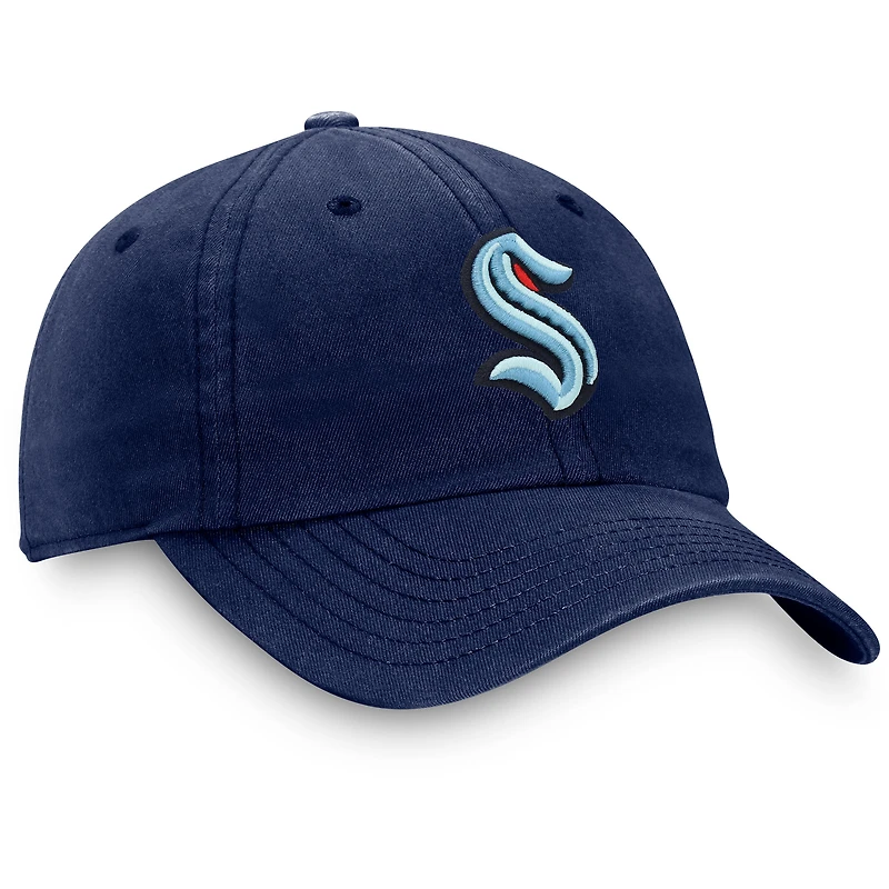 Fanatics Branded Deep Sea Blue Seattle Kraken Core Logo principal - Casquette ajustable