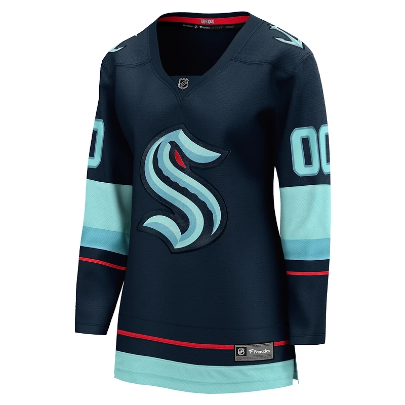 Maillot personnalisé Deep Sea Blue Seattle Kraken Home Breakaway pour femmes