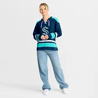 Women's Fanatics  Deep Sea Blue Seattle Kraken Icing Long Sleeve Lace Up Sweatshirt