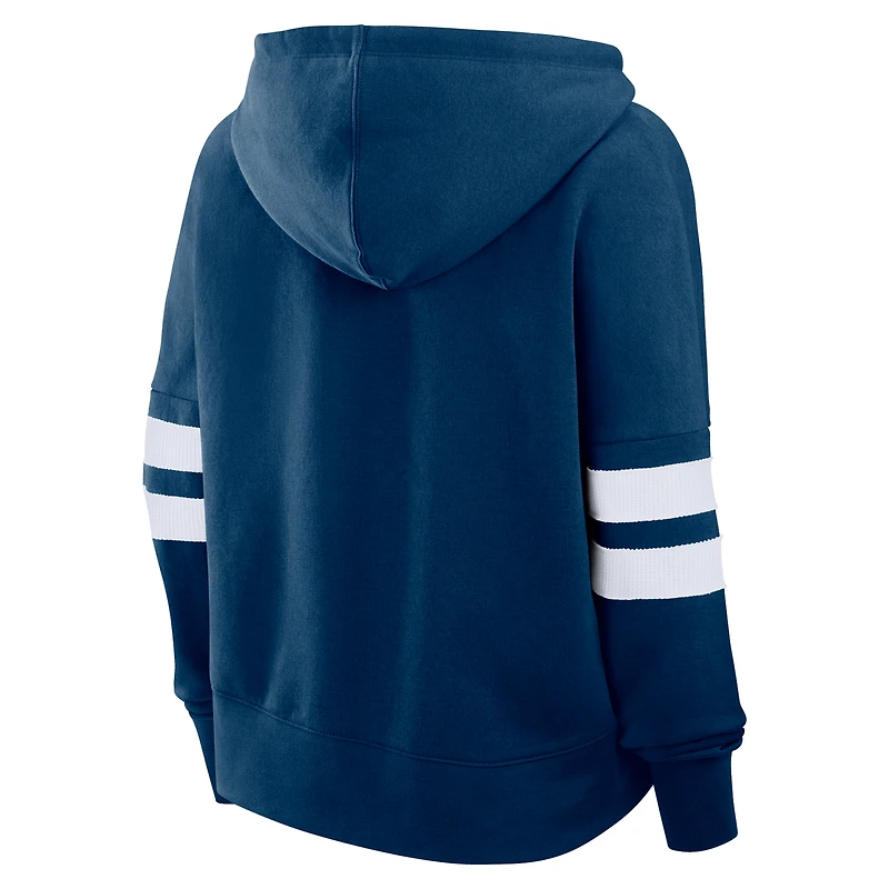 Sweat à capuche surdimensionné bleu marine Seattle Kraken pour femme Fanatics
