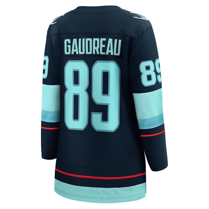 Maillot de l'équipe féminine Fanatics Frederick Gaudreau Deep Sea Blue Seattle Kraken Home Breakaway