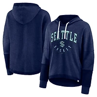 Sweat à capuche Fanatics Heather Deep Sea Blue Seattle Kraken Lux Lounge pour femmes