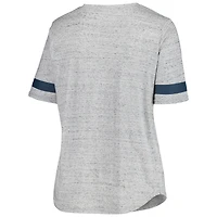 Women's Fanatics Heather Gray Seattle Kraken Plus Lace-Up  T-Shirt
