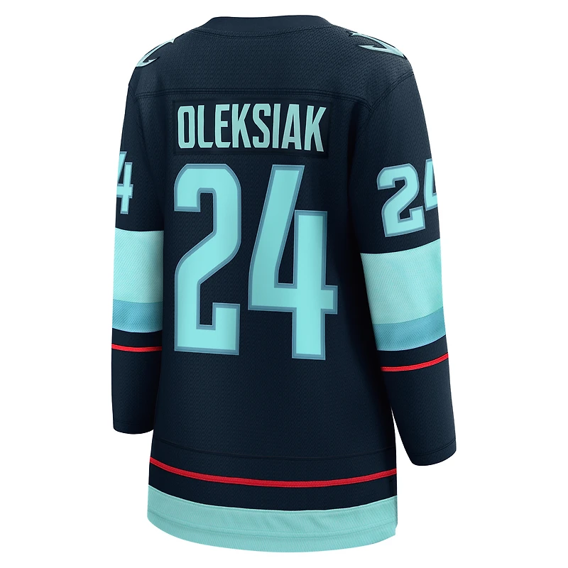 Women's Fanatics Jamie Oleksiak Deep Sea Blue Seattle Kraken Home Breakaway Player Jersey