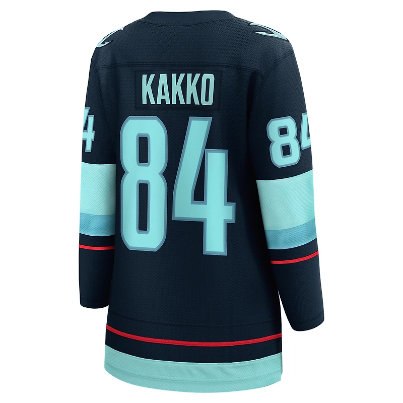 Women's Fanatics Kaapo Kakko Deep Sea Blue Seattle Kraken Home Breakaway Player Jersey