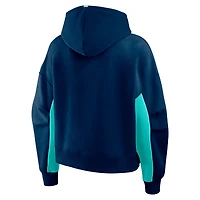 Sweat à capuche carré carreaux Seattle Kraken bleu marine pour femme (Fanatics)