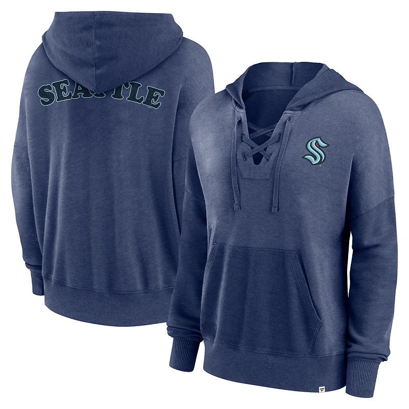 Sweat à capuche lacets Fanatics Navy Seattle Kraken Breakout pour femme