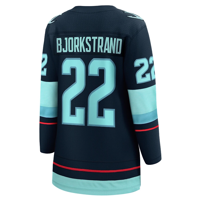 Women's Fanatics Oliver Bjorkstrand Deep Sea Blue Seattle Kraken Home Breakaway Player Jersey