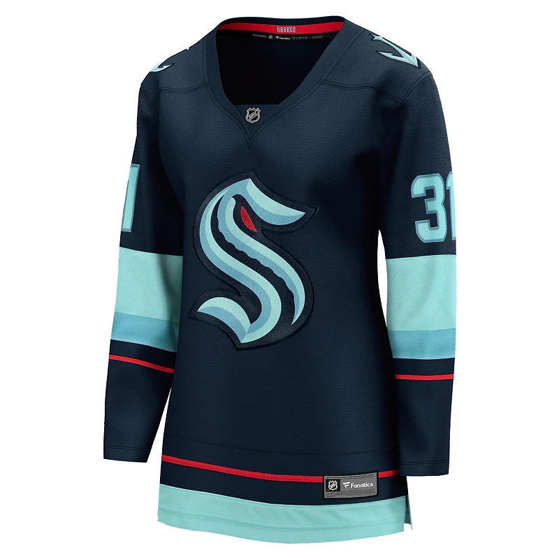 Maillot de joueuse domicile Seattle Kraken, bleu marine, Philipp Grubauer (Fanatics, femme)