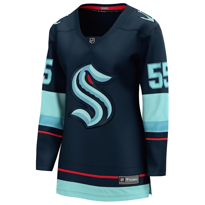 Women's Fanatics Ryan Lindgren Deep Sea Blue Seattle Kraken Home Breakaway Jersey