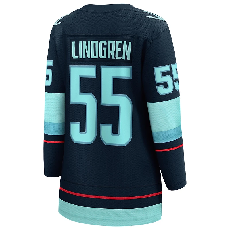 Maillot de l'équipe féminine Fanatics Ryan Lindgren Deep Sea Blue Seattle Kraken Home Breakaway