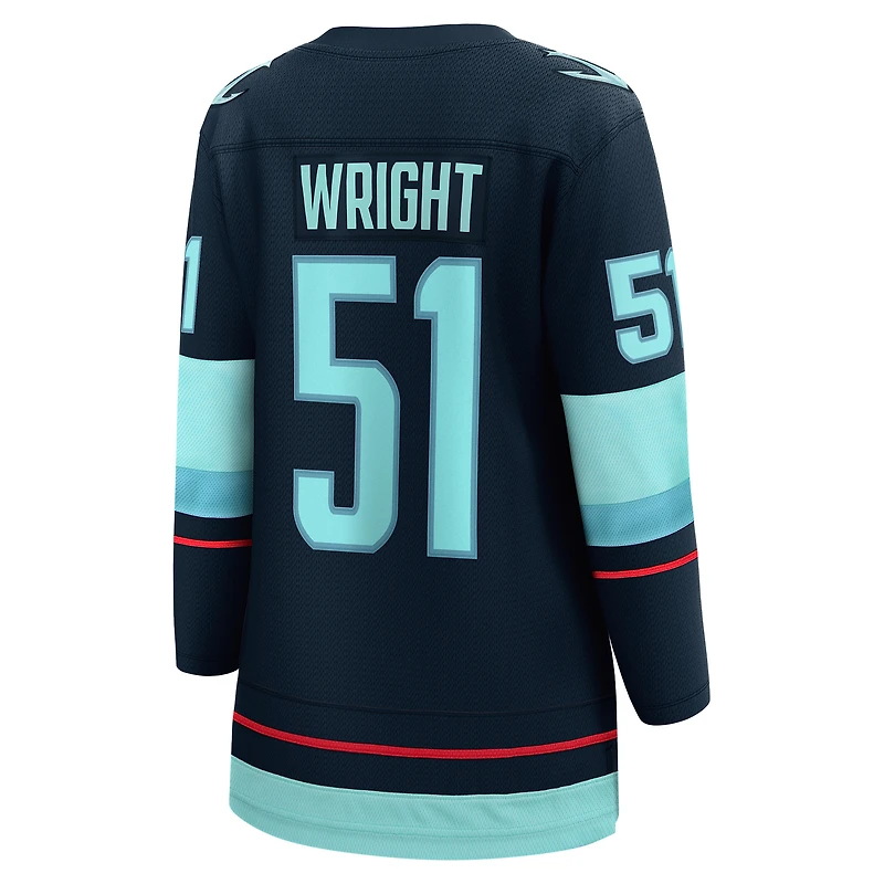 Women's Fanatics Shane Wright Deep Sea Blue Seattle Kraken Home Breakaway Jersey