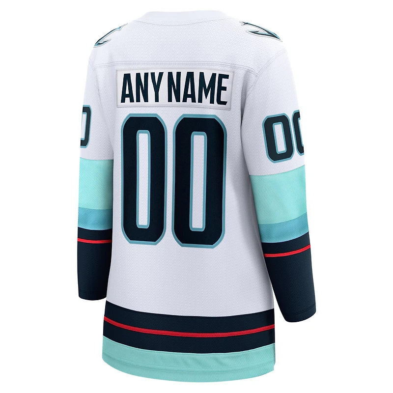 Fanatics pour femmes blanc Seattle Kraken Away - Maillot personnalisé Breakaway
