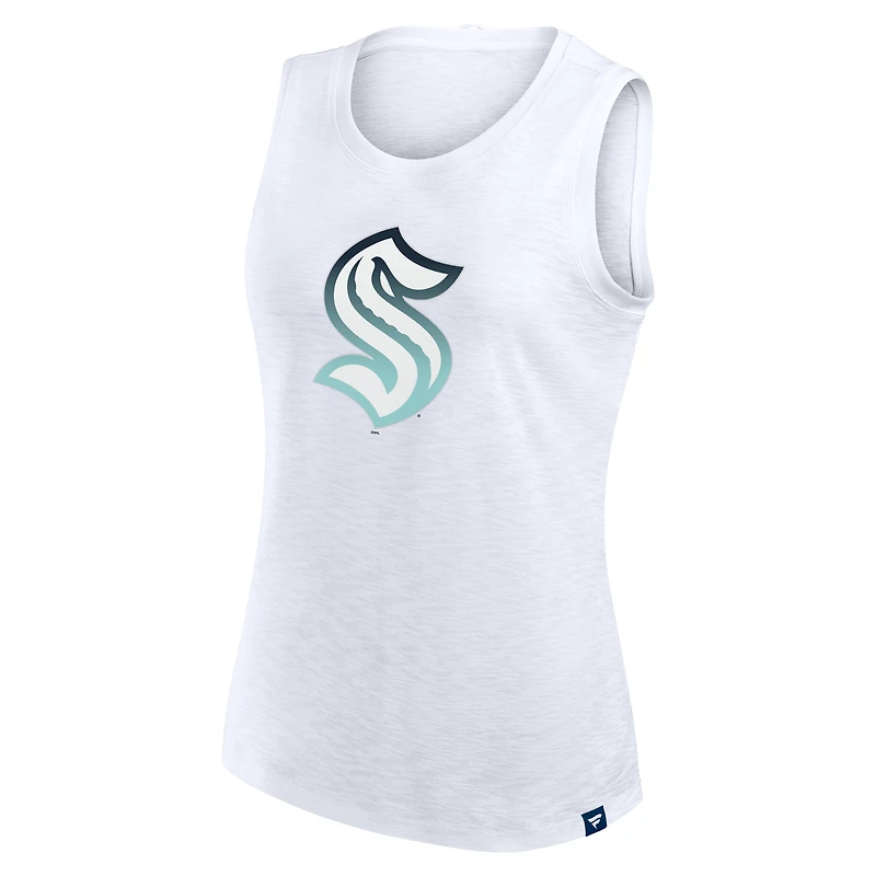 Débardeur blanc Seattle Kraken Slub pour femme Fanatics