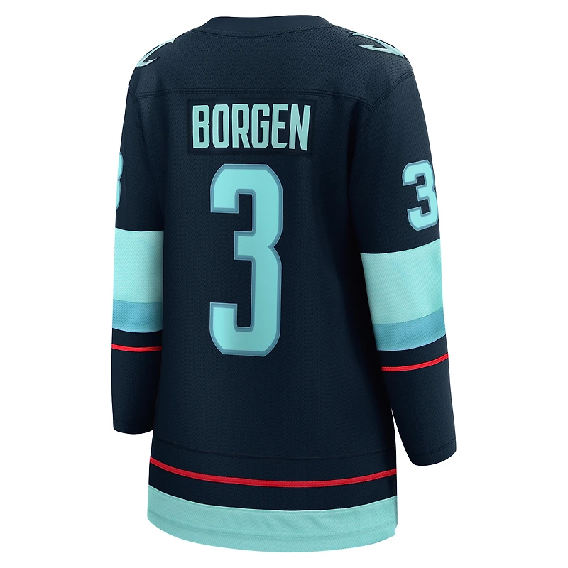 Women's Fanatics Will Borgen Deep Sea Blue Seattle Kraken Home Breakaway Player Jersey