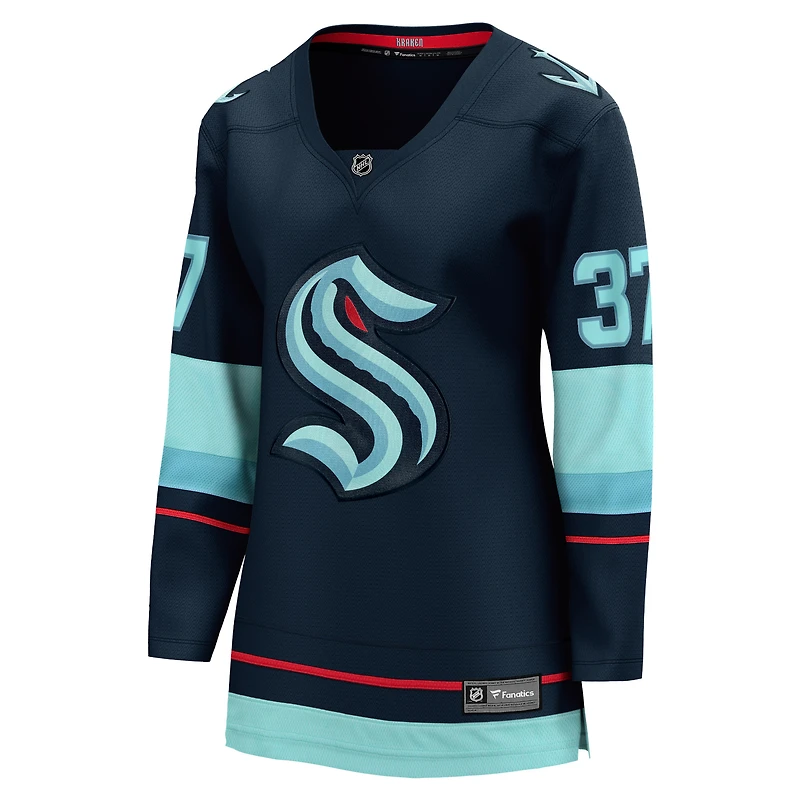 Women's Fanatics Yanni Gourde Navy Seattle Kraken Home Breakaway Player Jersey