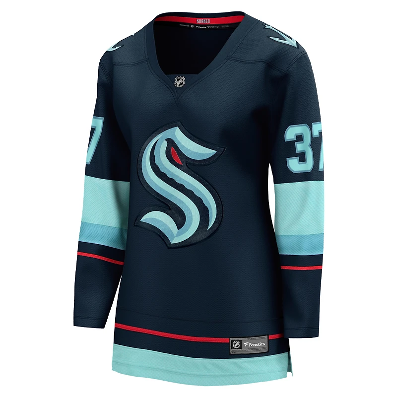 Fanatics pour femmes Yanni Gourde Navy Seattle Kraken Home - Maillot de joueur échappé
