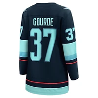 Fanatics pour femmes Yanni Gourde Navy Seattle Kraken Home - Maillot de joueur échappé