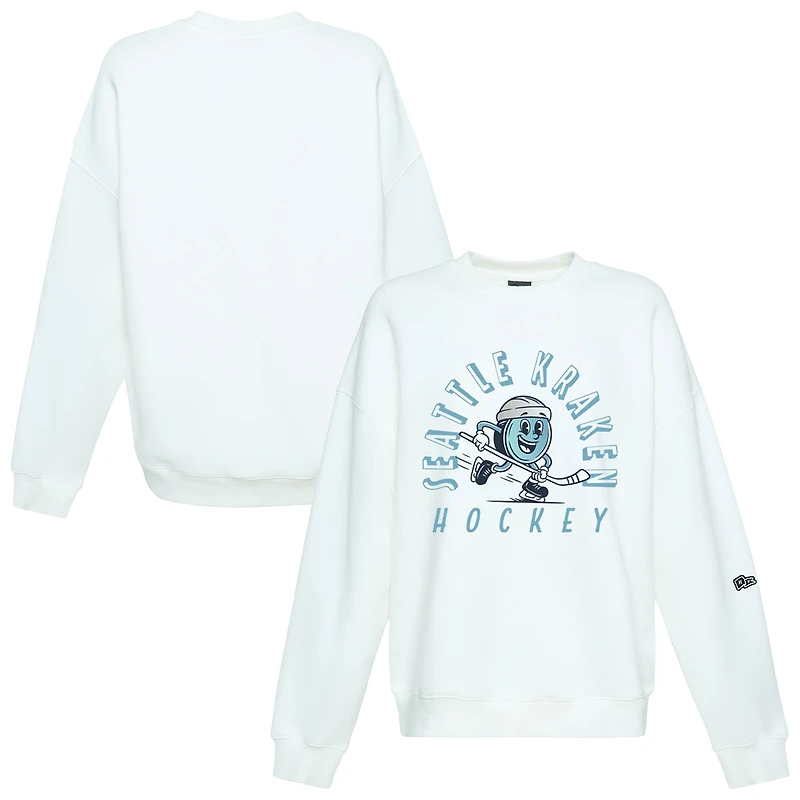 Sweat-shirt oversize Hype and Vice blanc Seattle Kraken Action Mascot pour femmes