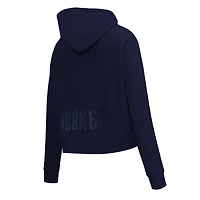 Women's Pro Standard  Deep Sea Blue Seattle Kraken Jewels Cropped Pullover Hoodie