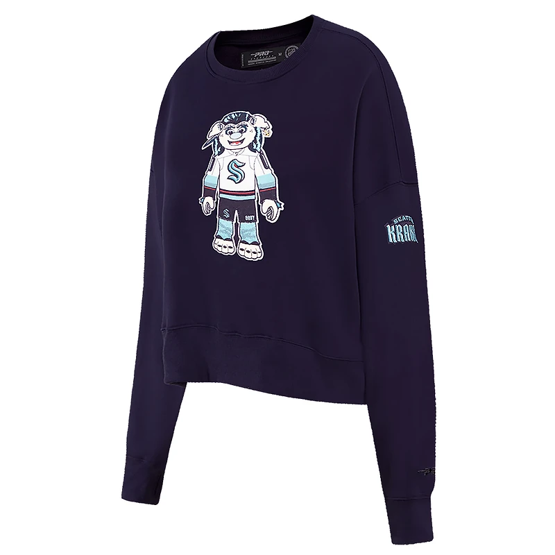 Sweat-shirt à col rond pour femme Pro Standard Deep Sea Blue Seattle Kraken Mascot