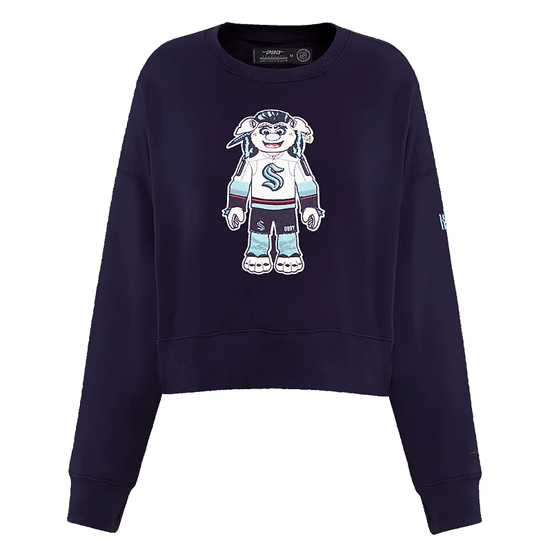Sweat-shirt à col rond pour femme Pro Standard Deep Sea Blue Seattle Kraken Mascot