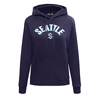 Women's Pro Standard Navy Seattle Kraken Classic Chenille Pullover Hoodie
