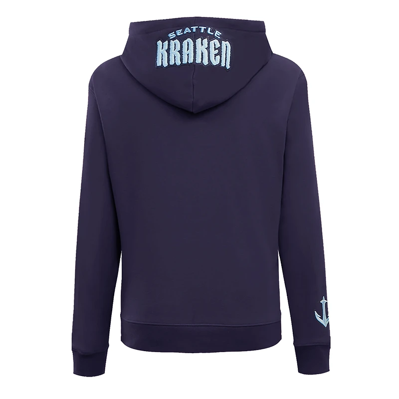 Women's Pro Standard Navy Seattle Kraken Classic Chenille Pullover Hoodie