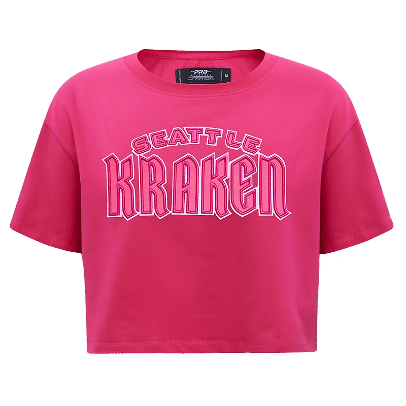 T-shirt carré court Pro Standard Seattle Kraken triple rose pour femmes