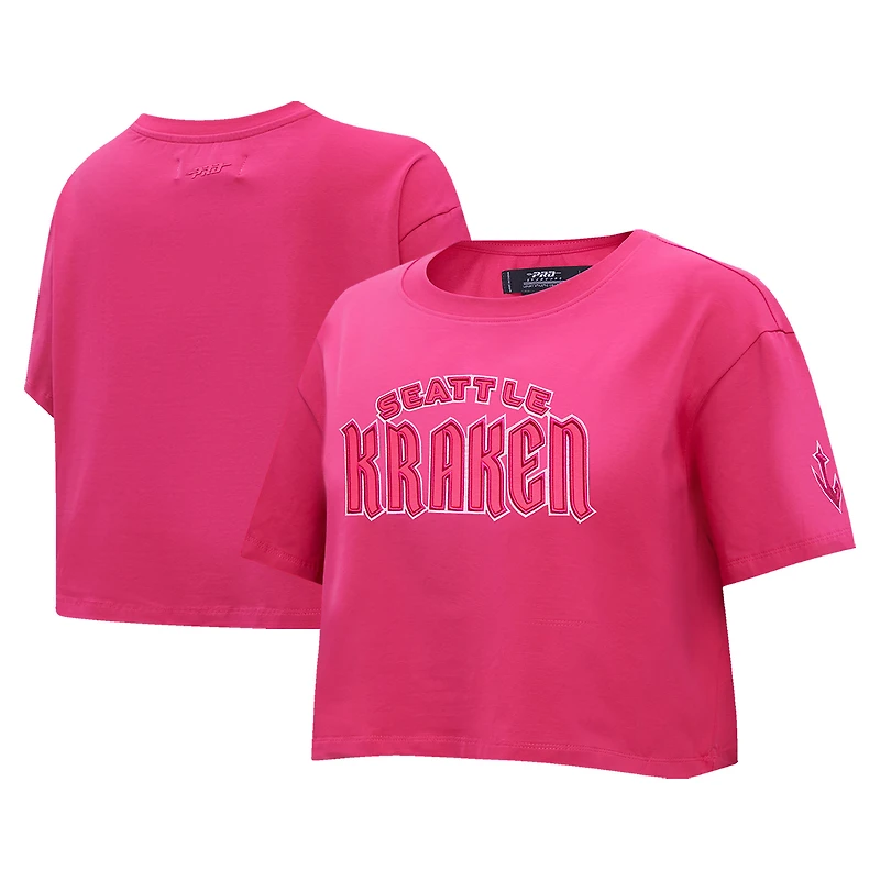 T-shirt carré court Pro Standard Seattle Kraken triple rose pour femmes