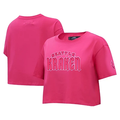 T-shirt carré court Pro Standard Seattle Kraken triple rose pour femmes