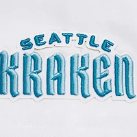 T-shirt court Pro Standard blanc Seattle Kraken Boxy Script Tail pour femmes