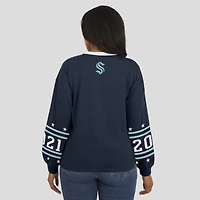 Women's WEAR by Erin Andrews Deep Sea Blue Seattle Kraken Long-Sleeve Sport T-Shirt