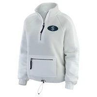 Women's WEAR by Erin Andrews Gray Seattle Kraken Polar Fleece Quarter-Zip Jacket