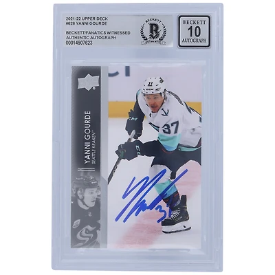 Yanni Gourde Seattle Kraken Autographed 2021-22 Upper Deck Extended Series #628 Beckett Fanatics Witnessed Authenticated Card