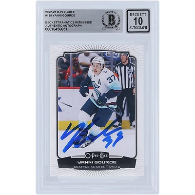 Yanni Gourde Seattle Kraken Autographed 2022-23 Upper Deck O-Pee-Chee #188 Beckett Fanatics Witnessed Authenticated 10 Card 