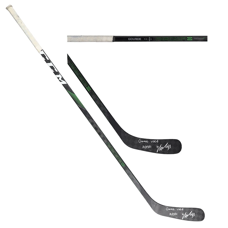 Yanni Gourde Seattle Kraken Autographed Game-Used Black CCM Stick vs. Vancouver Canucks on October 23, 2021