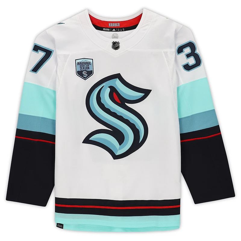 Yanni Gourde Seattle Kraken Autographed White adidas Authentic Jersey with Inaugural Season Jersey Patch