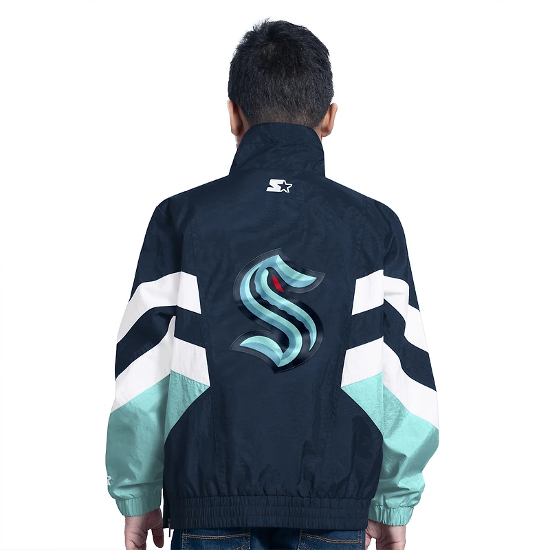 Haut à enfiler demi-zip pour jeunes Seattle Kraken Prospect Navy Starter